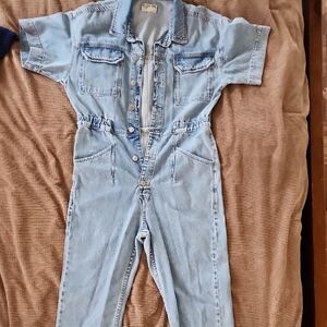 We The Free Light Blue Denim Jumpsuit
